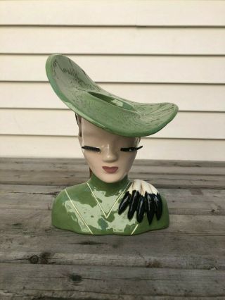 Vintage Betty Lou Nichols Ermyn - Trude Lady Head Vase Headvase Signed