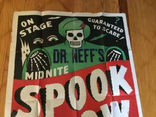Spook Show Theater Poster Window Card DR.  NEFF VINTAGE 2