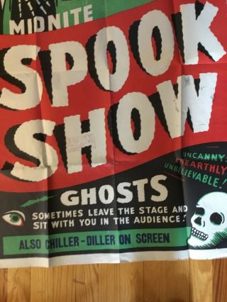 Spook Show Theater Poster Window Card DR.  NEFF VINTAGE 5