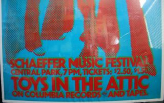 Aerosmith - Rare 26x45 Schaeffer Music Festival 3D Poster Central Park 8/29/1975 11