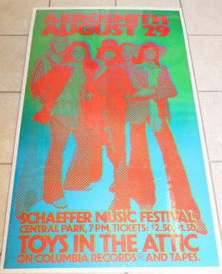 Aerosmith - Rare 26x45 Schaeffer Music Festival 3d Poster Central Park 8/29/1975