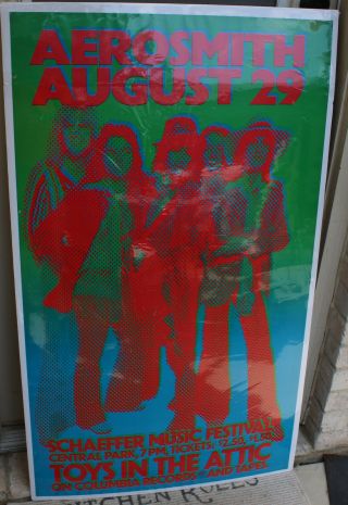Aerosmith - Rare 26x45 Schaeffer Music Festival 3D Poster Central Park 8/29/1975 2