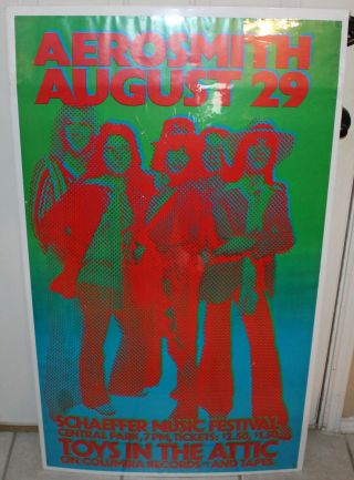 Aerosmith - Rare 26x45 Schaeffer Music Festival 3D Poster Central Park 8/29/1975 3