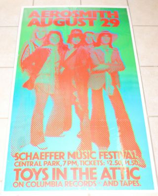 Aerosmith - Rare 26x45 Schaeffer Music Festival 3D Poster Central Park 8/29/1975 6