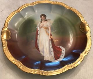 Antique Portrait Plate Of Queen Louise Of Prussia 11.  5 " Pm Bavaria C1895 Vintage