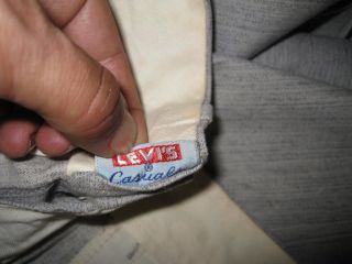 Vintage 1950s LEVI ' S CASUALS Cinch Back Salt Pepper Trousers Pants Size 30 X 27 10