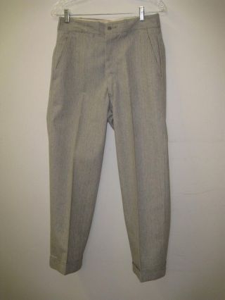 Vintage 1950s LEVI ' S CASUALS Cinch Back Salt Pepper Trousers Pants Size 30 X 27 2