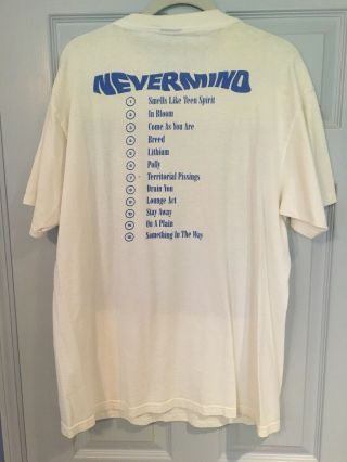Vintage 1992 Nirvana Nevermind T Shirt XL Giant USA 2 - Sided Kurt Cobain 90s 2