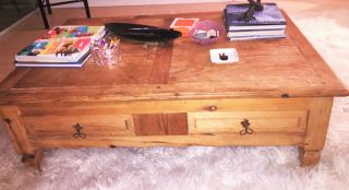 Vtg Coffee Table Pine Rustic Country Wood Rectangle Furniture Living Room $1,  950