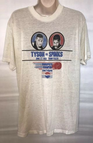 Vintage Mike Tyson Vs Spinks 1988 Trump Plaza T - Shirt Boxing Champion S - Medium