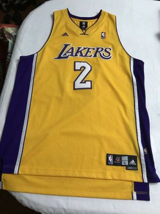 VINTAGE Adidas LA Lakers Derek Fisher No.  2 Jersey Sewn Graphics Sz L (EUC) 3