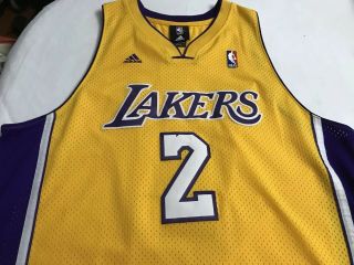 VINTAGE Adidas LA Lakers Derek Fisher No.  2 Jersey Sewn Graphics Sz L (EUC) 4