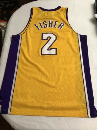 VINTAGE Adidas LA Lakers Derek Fisher No.  2 Jersey Sewn Graphics Sz L (EUC) 6