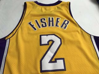 VINTAGE Adidas LA Lakers Derek Fisher No.  2 Jersey Sewn Graphics Sz L (EUC) 7
