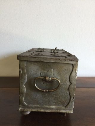 17th Century Locking Mechanism Iron Box.  9” Long. 4