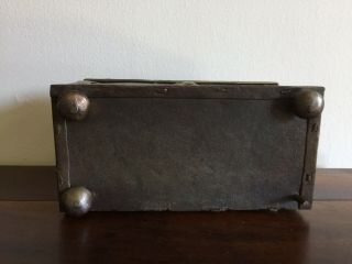 17th Century Locking Mechanism Iron Box.  9” Long. 8