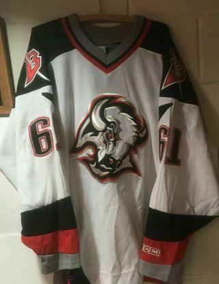 Vtg Signed 1990s Buffalo Sabres Maxim Afinogenov 61 Ccm Hockey Jersey.  Size Xl