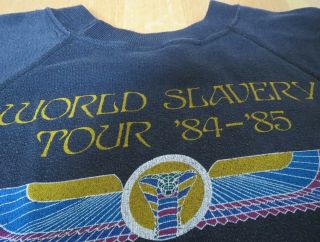 IRON MAIDEN - WORLD SLAVERY TOUR 1984 POWERSLAVE SWEATER SHIRT VINTAGE 12