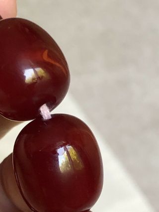 Vintage Antique Cherry Amber Faturan Bakelite Bead Necklace 92 Grams 10