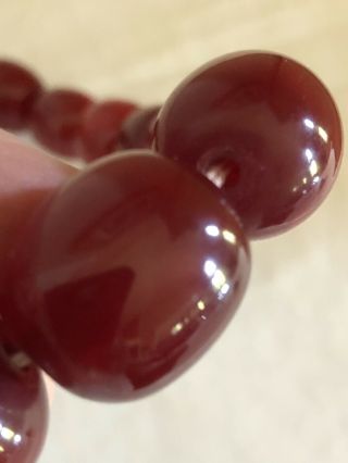 Vintage Antique Cherry Amber Faturan Bakelite Bead Necklace 92 Grams 2