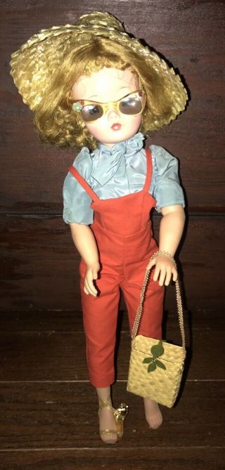 Vtg Madame Alexander Doll Cissy Red Jump Suit With Sunglasses 19 " Rare.
