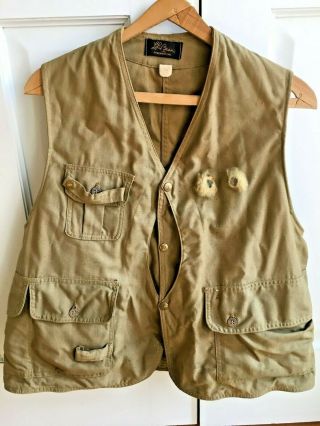 Vintage Ll Bean Tan Fly Fishing Vest Size Mens Large