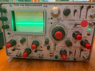 Vintage Ibm/tektronix Type 453 Oscilloscope W/ Probes And Case