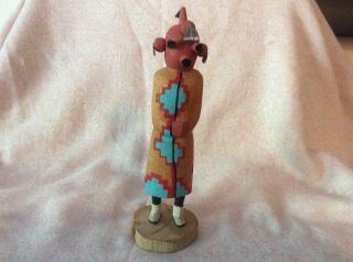 Vintage Authentic Hopi Kachina Doll Koyemsi,  Mudhead Signed By Karen Komalestewa 2