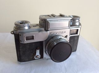 Vintage Contax Zeiss Ikon 35mm Camera Jena Sonnar 1:2 5cm Lens W/original Case