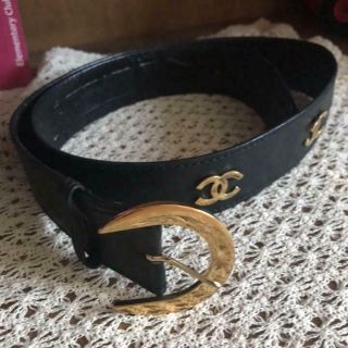 Authentic Chanel Vintage Belt Coco Mark Cc Logo Total L83cm