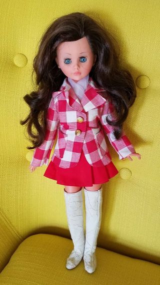 Vtg Italian Italocremona Italy Fashion Doll W Fabulous Outfit Clothes & Boots