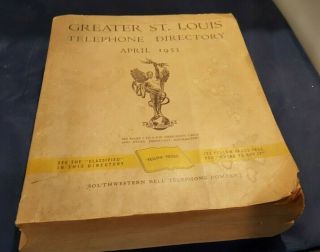 Vtg Southwestern Bell April 1953 St Louis Mo.  Telephone Directory Phone Book