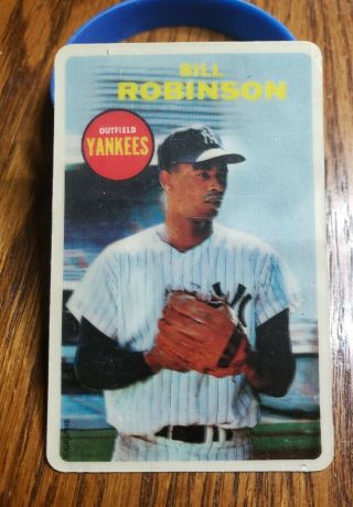 1968 Topps Test 3 - D Baseball Card Bill Robinson N.  Y.  Yankees Rare Issue Beauty