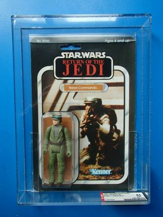 Vintage Star Wars Rebel Commander Moc Afa 85.