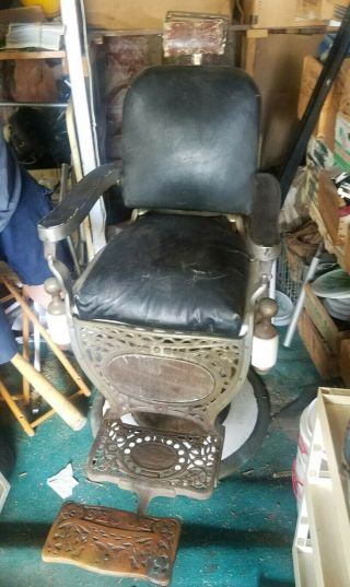 Vintage Theo A Kochs Antique Barber Chair