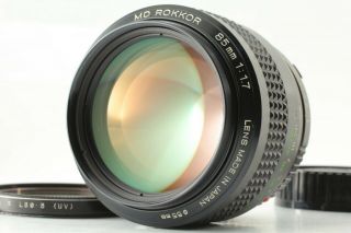 Rare 【almost Mint】 Minolta Md Rokkor 85mm F/1.  7 Mf Lens From Japan 418