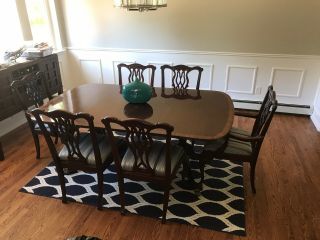 Dining Room Table 6 Chairs 2 Leaves And Pads