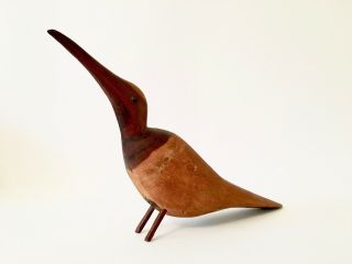 Antique Vintage Hand Carved Wood Bird Sculpture Primitive Mid Century Folk Art 2