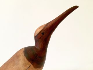 Antique Vintage Hand Carved Wood Bird Sculpture Primitive Mid Century Folk Art 3