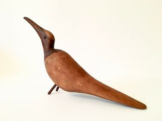 Antique Vintage Hand Carved Wood Bird Sculpture Primitive Mid Century Folk Art 4