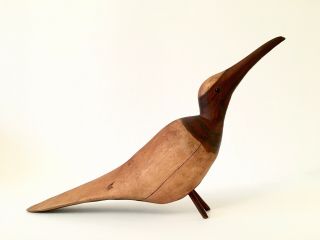 Antique Vintage Hand Carved Wood Bird Sculpture Primitive Mid Century Folk Art 7