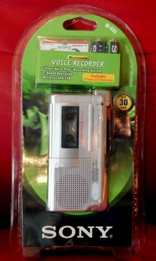 Vintage In Package Sony Voice Recorder M - 455 With Clear Voice Plus