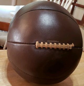 Vintage Rawlings 308 Brown Leather Medicine Ball 8 Lbs 3.  4 Oz