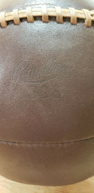 Vintage Rawlings 308 brown Leather Medicine Ball 8 lbs 3.  4 oz 2