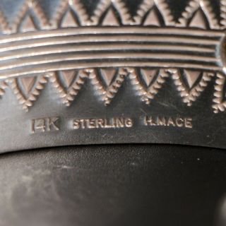 VTG Sterling Silver & 14K Gold - NAVAJO H MACE 7.  75 