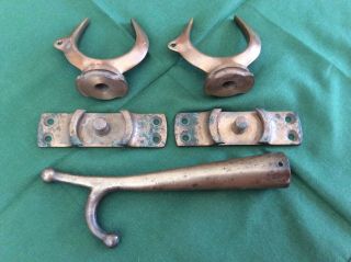 Vintage Antique Brass Nautical Marine Oar Locks and Boat Puller / Pusher 4