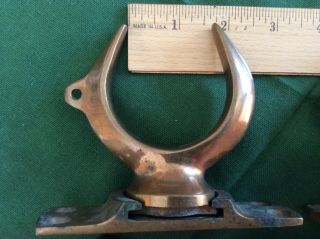 Vintage Antique Brass Nautical Marine Oar Locks and Boat Puller / Pusher 6