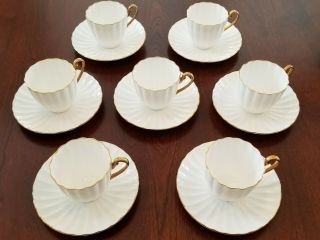 Vintage Shelley Regency Ludlow Teacups Bone China England Demitasse Set Of 7