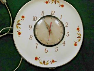 Vintage 1956 Hall China Co.  Autumn Leaf Jewel Tea Clock