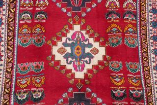 Vintage Geometric RED Kashkoli Tribal Area Rug Oriental Hand - Knotted 5x8 Carpet 5